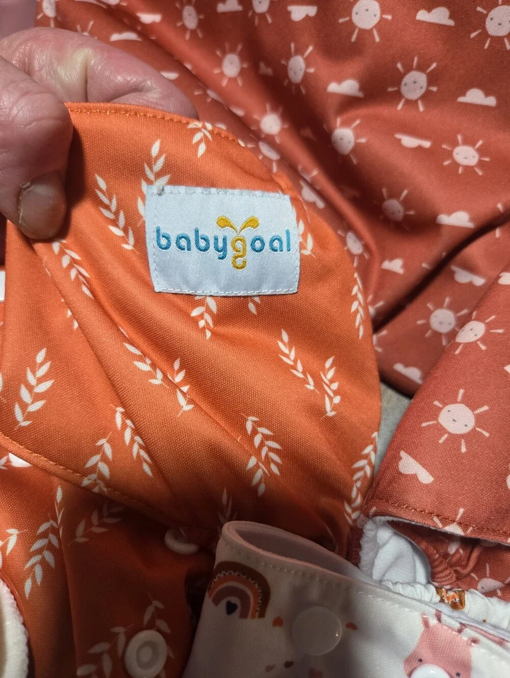 Reusable Cloth Diaper Covers - Terracotta Pink & Cream Print Set
